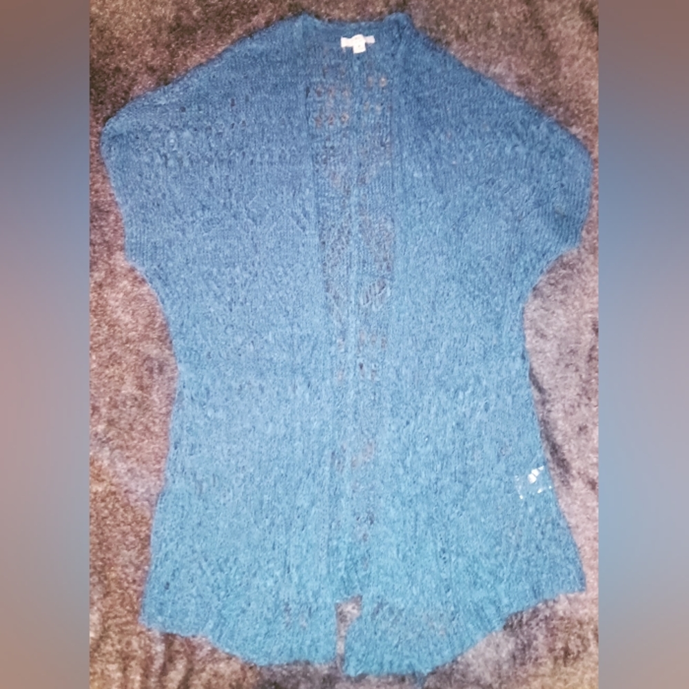 Hollow Out Drop Shoulder Short Sleeve Jacket